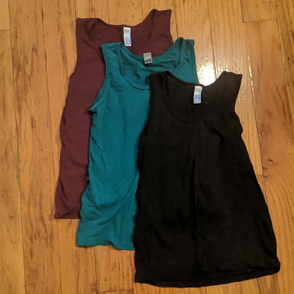 3 multicolor tank top- solid colors, soft cotton